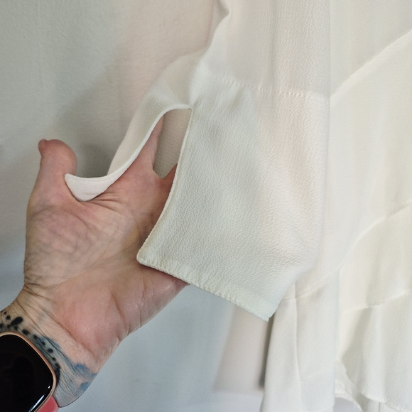 Joseph Ribkoff Asymmetrical Off White Ruffle Tunic Blouse Size 6 - Picture 6 of 11